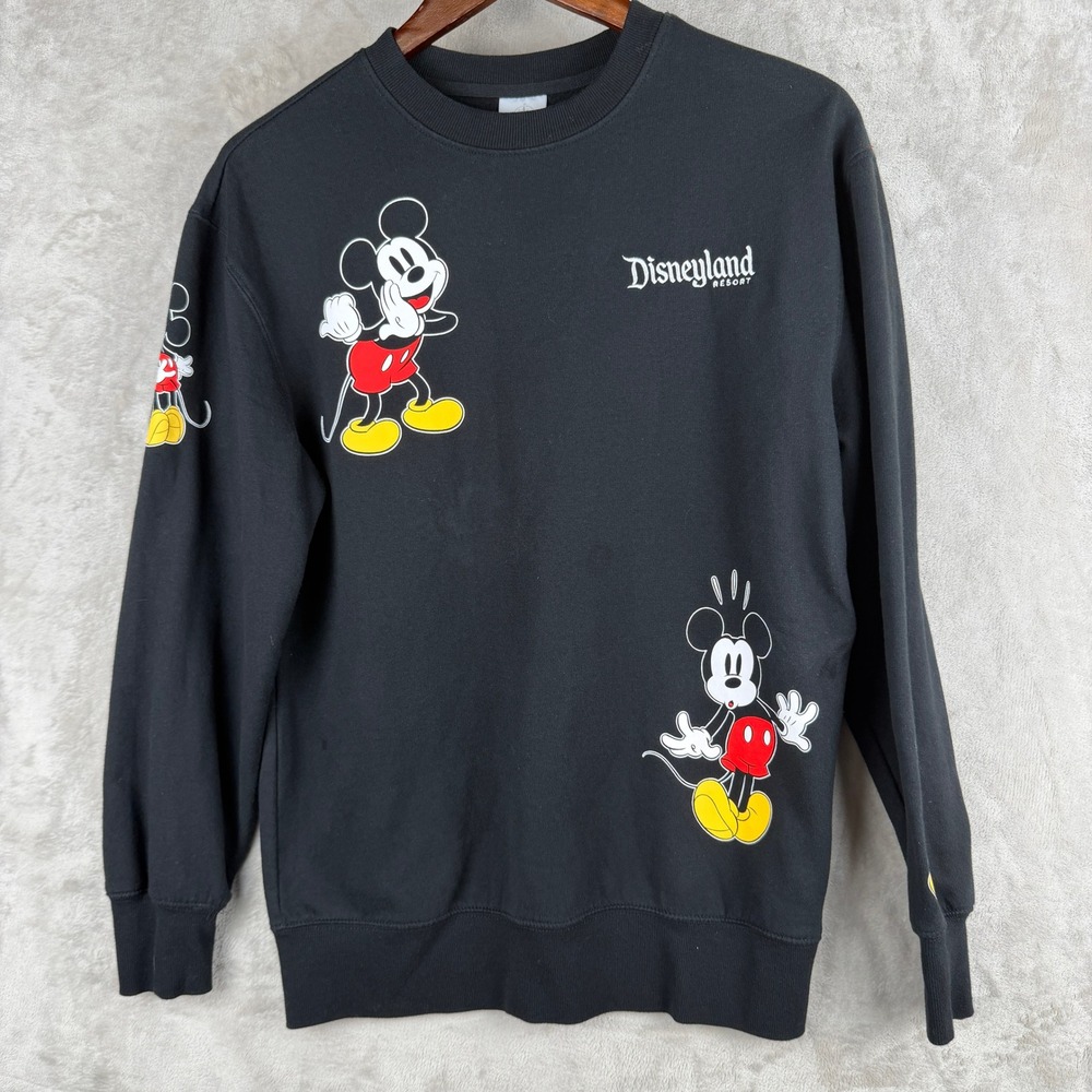 Disney Mickey Mouse Disneyland Resort Black Graphic Pullover Sweatshirt Small